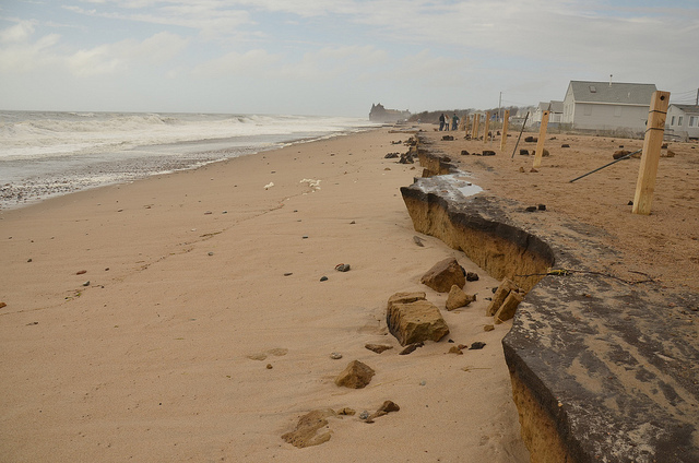 Extensive erosion in Matunuck, R.I. Tropical Storm Sandy caused severe erosion along the southern Rhode Island coast in 2012.